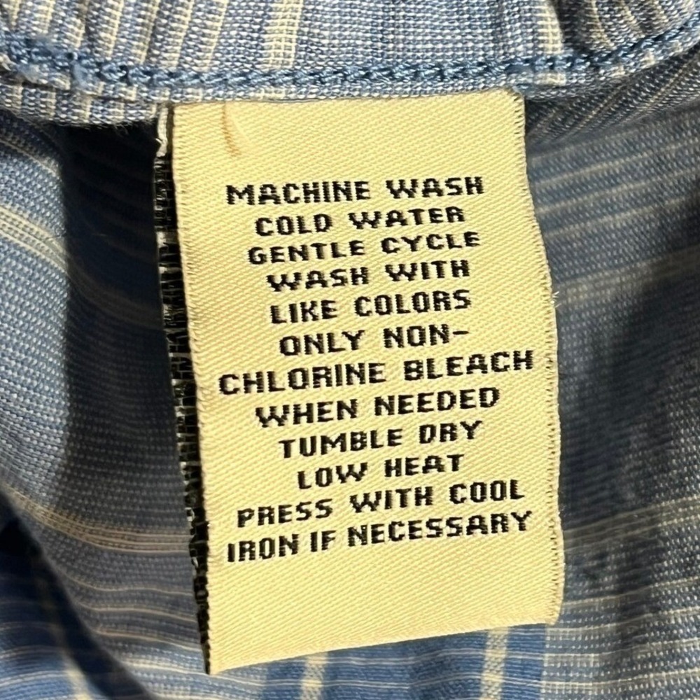 Ralph Lauren Polo Jeans Co. Blue Check Button Down Shirt Rodeo Cotton Large Mens - Picture 6 of 6